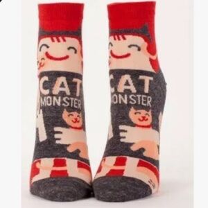 Blue Q NWT SOCKS Funny New Cat Monster Crazy Cat Lady Cat Lover Gift Gag Gift